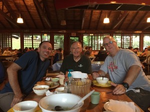 From right to left, AB's last counselor, Craig Ericksen, his first counselor, Dave Baker, and one from the middle, Jim DiDomenico